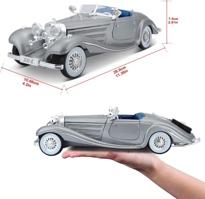 Produktbild Maisto Mercedes Benz 500K Specialroadster 1936 grey