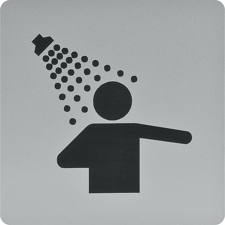 Produktbild Vasalat WC Symbol Duschraum selbstklebend, 100 x 100 mm, Kunststoff alufarbig