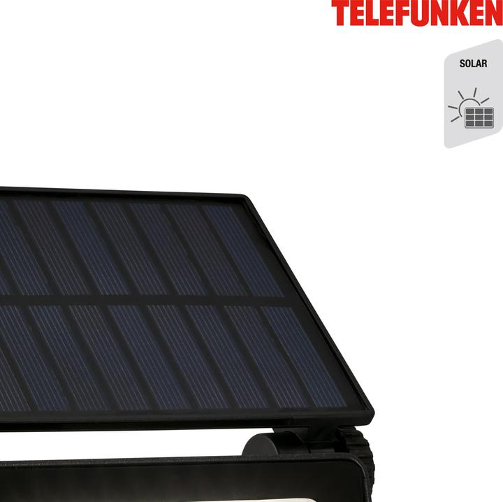 Produktbild Telefunken Aussenwandleuchte / Solar /PIR, schwarz, IP54 (IP54)