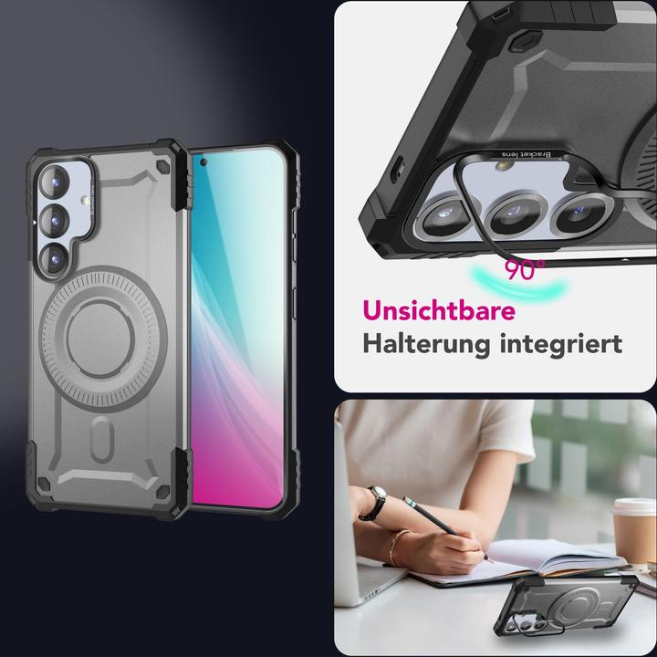 Produktbild Nalia Granite - Armor Panzer Hülle mit MagSafe Ring und Ständer - Military Hardcase (Samsung Galaxy S25)