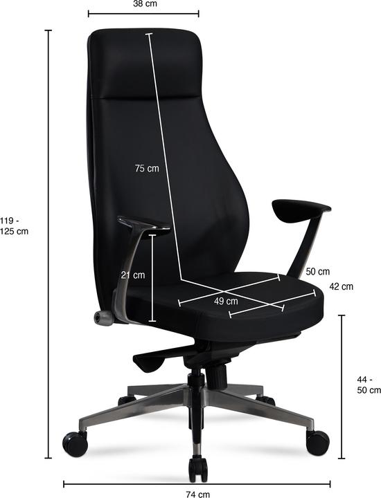 Produktbild FineBuy Bürostuhl FB58809 Kunstleder Schwarz