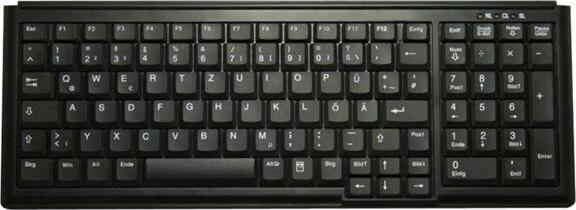 Actual product image Active Key Industry 4.0 Compact Notebook Style Keyboard with NumPad PS2 Black (DE, Cable)