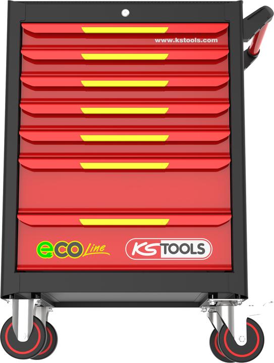 Produktbild KS Tools ECOline SCHWARZ/ROT/GELB Werkstattwagen mit 7 Schubladen ( 897.1007 ) (7 x)