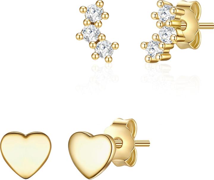 Glanzstücke München Damen Herz Sterling Silber Zirkonia gelbgold - 23828 (Sterling Silber)