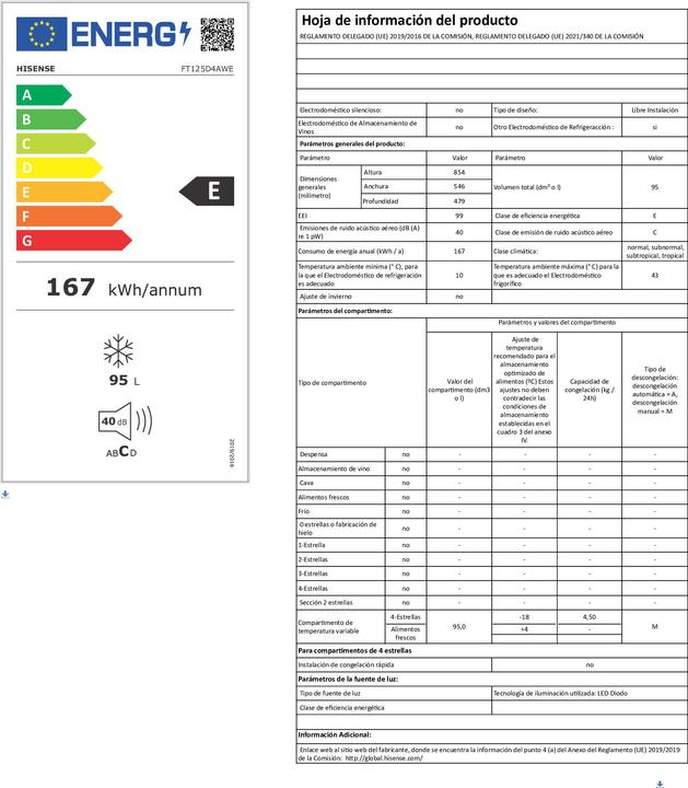 Actual product image Hisense FT125D4AWE Horizontal Freezer 95 Litres Class (Stand-alone, 95 l)