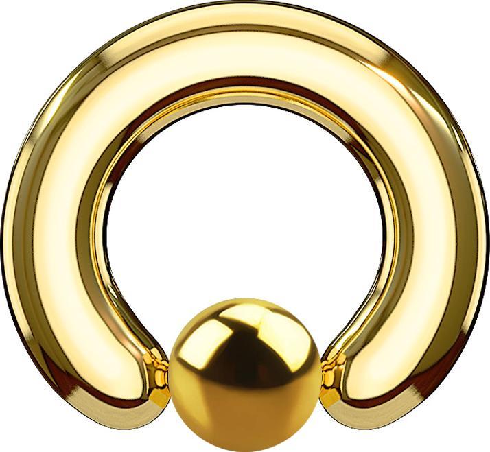 Actual product image Star Piercing Ball Closure Ring gold plated (Surgical steel 316L, without brass)