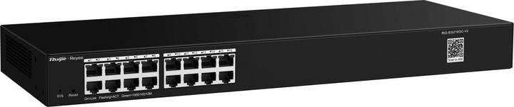 Ruijie 16-poorts Gigabit Smart Switch, 16 Gigabit RJ45-poorten, 19-inch stalen behuizing voor rekmontage (16 Havens)