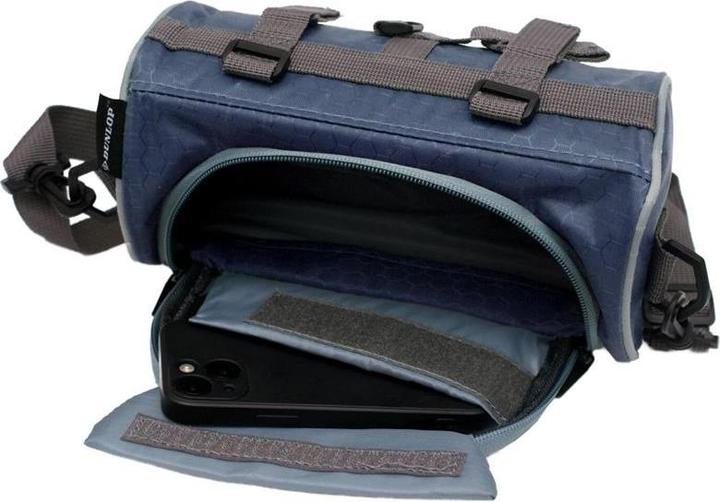 Actual product image Dunlop - Fahrradlenkertasche/Gepäcktasche mit Smartphonetasche (blau) (1.20 l, Handlebar bag)