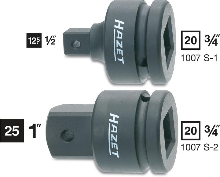 Produktbild HAZET Reduzierstück 1007S-1 ∙ Vierkant20 mm (3/4 Zoll) ∙ Vierkant 12,5 mm (1/2 Zoll)