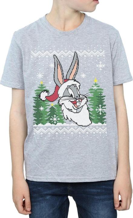 Actual product image Looney Tunes Boys Bugs Bunny Christmas Fair Isle T-Shirt (116)