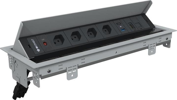 Produktbild IB Connect BOX+CUBOBOX Rahmen L6 4x Typ 13 1x USB-A/C 1x RJ45 1x HDMI grau (4 x, RJ45, USB, Typ 13, HDMI, 0.30 m)