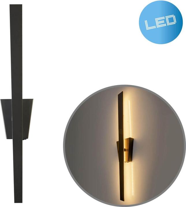 Produktbild Näve LED Wandleuchte Trevor schwarz H: 62cm (784 lm)