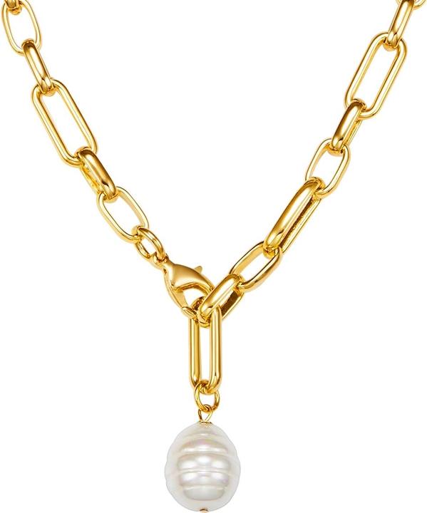 Lulu & Jane Damen Metall-Legierung Muschelkernperle gelbgold 42,5 cm - 29405 (Metall-Legierung, 42.5 cm)