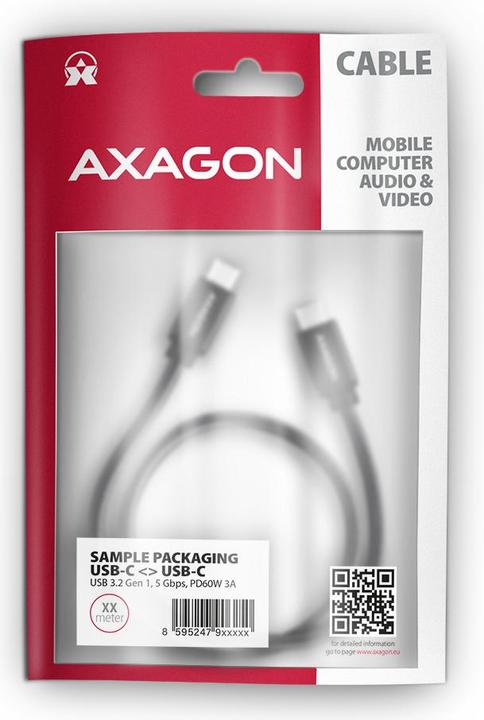Actual product image Axagon USB C – USB C (2 m, USB 3.2 Gen 1)