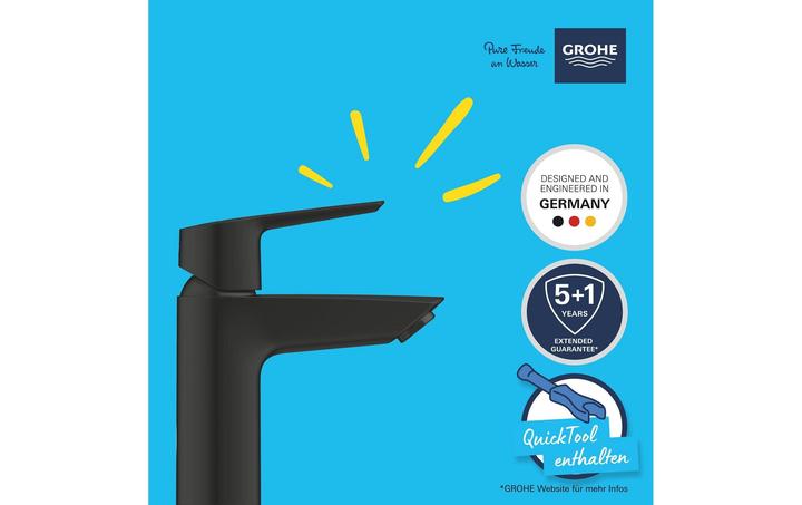 Image du produit Grohe Start QuickFix robinet pour lavabo, S-Size, Push-Open, économie d'énergie, noir mat