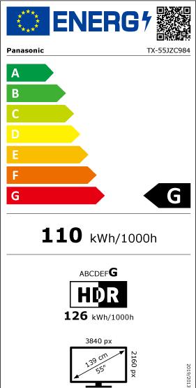 Energie-Label Panasonic TX-55JZC984 (55", OLED, 4K, 2021)
