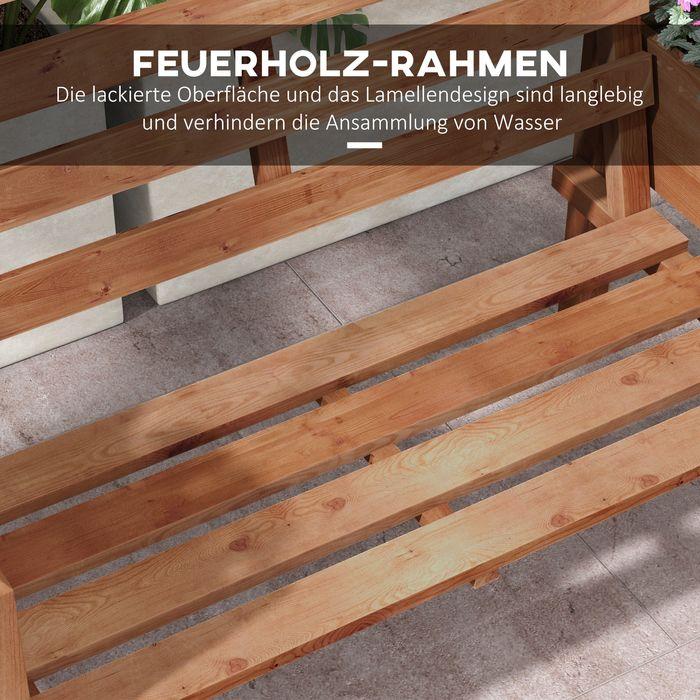 Produktbild Swisshandel24 Gartenbank, 2-Sitzer Sitzbank, Holzbank, mit Blumenkasten, bis 240kg