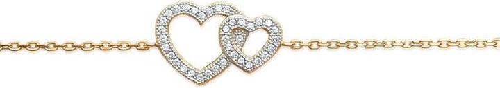 Lara BRACELET AM - 16+2 CM - BICOLORE - ZIRCONIA - COEUR (18 cm, MAT BIJOU)