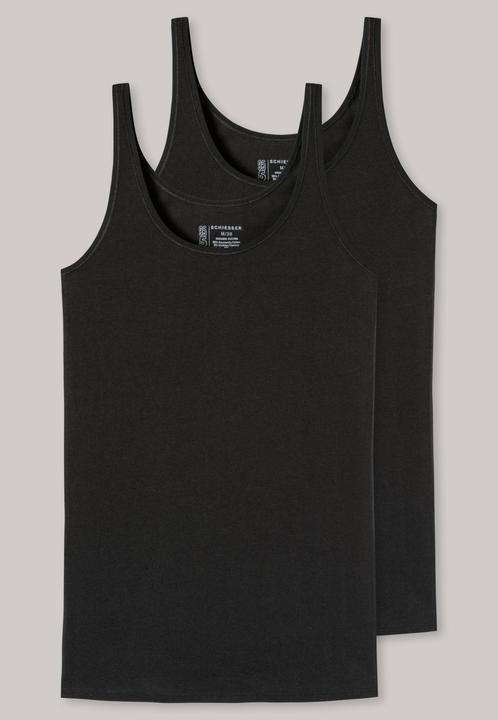 Actual product image Schiesser 2 Pack 95/5 Organic Cotton Strappy Top (34)