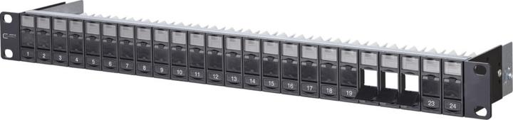 Produktbild Metz Connect E-DAT C6A modul 24 Port 180°M - Patch Panel - Schwarz - 1U - 48.3 cm (19")