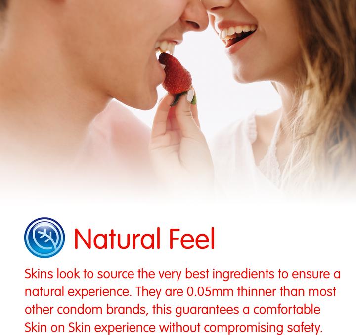Actual product image Skins Flavoured" Fun Flavours, flavour mix of 4 delicious condoms - without latex odour (4 pcs.)