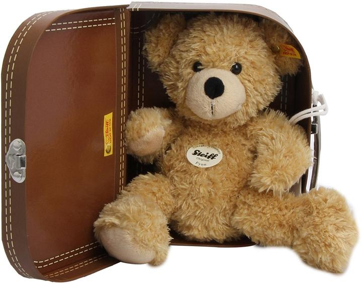 Actual product image Steiff Fynn Teddy Bear in suitcase (28 cm)
