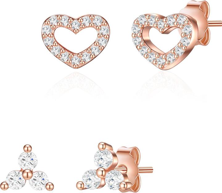 Glanzstücke München Damen Herz Sterling Silber Zirkonia roségold - 23820 (Sterling Silber)