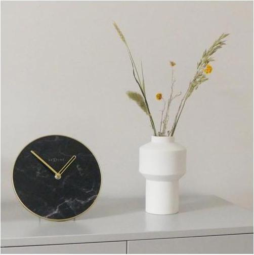 Immagine prodotto Nextime Orologio da tavolo in marmo Ø 20 cm nero (20 cm)