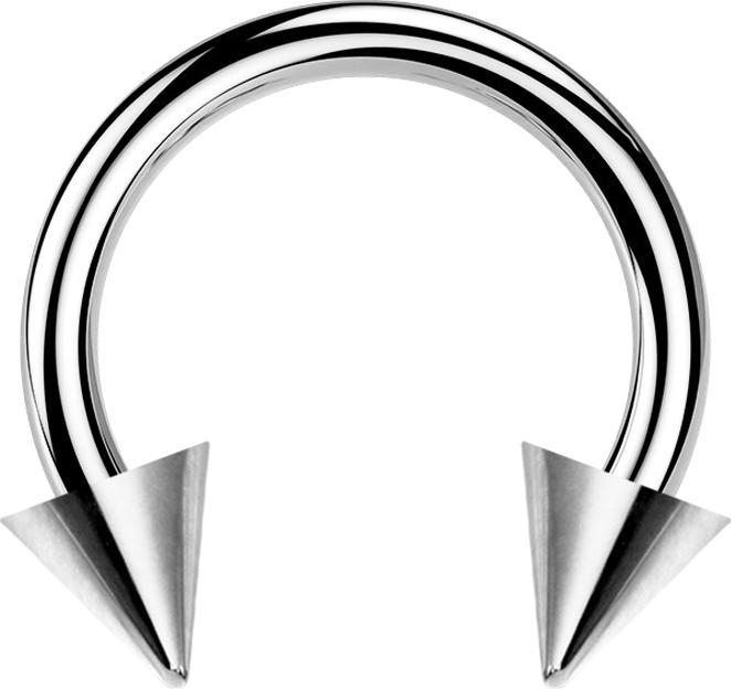 Produktbild Star Piercing Circular Barbell silber mit zwei Cones (ohne Messing, Chirurgenstahl 316L)