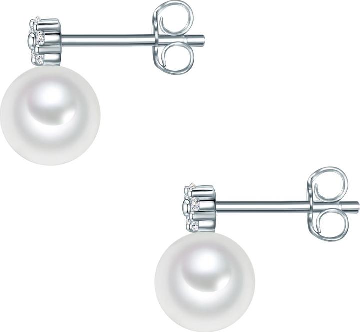 Produktbild Valero Pearls Damen Sterling Silber Zirkonia Süsswasser-Zuchtperle silber - 32370 (Sterling Silber)