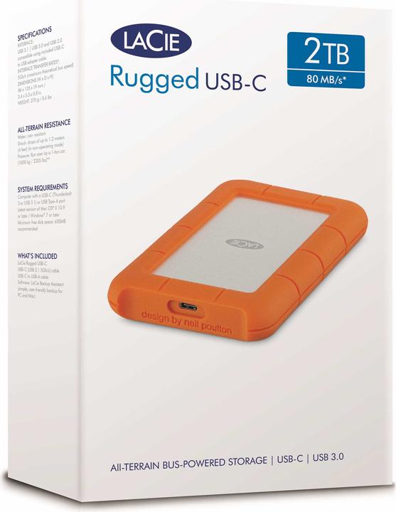 Actual product image LaCie Rugged USB-C (2 TB)