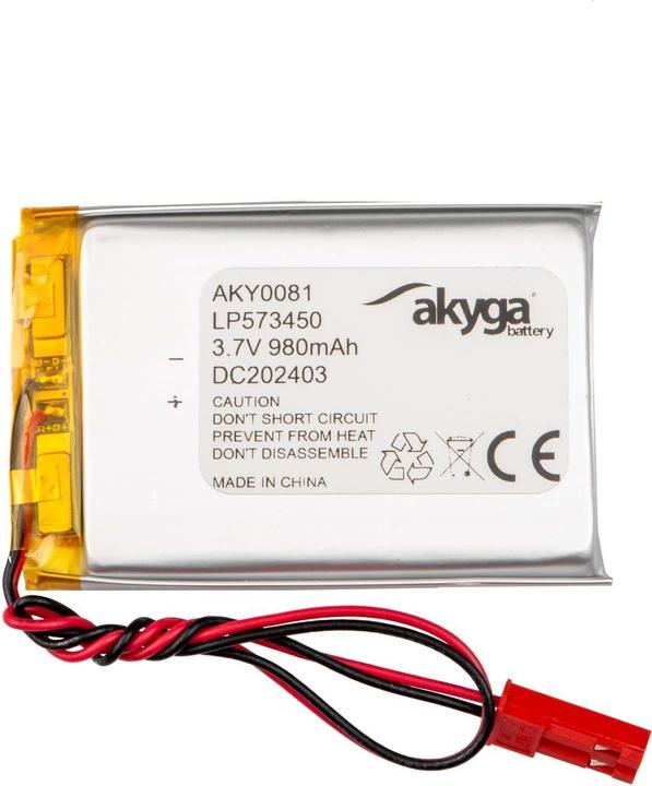 Immagine prodotto Akyga LP573450 Akkupack x Spezial-Akku LiPo 3.7 V 980 mAh (3.70 V, 980 mAh)