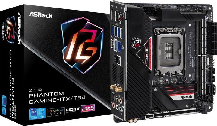 Image du produit AsRock Z690 Phantom Gaming-ITX/TB4 (LGA 1700, Intel Z690 (DDR5), Mini-ITX)