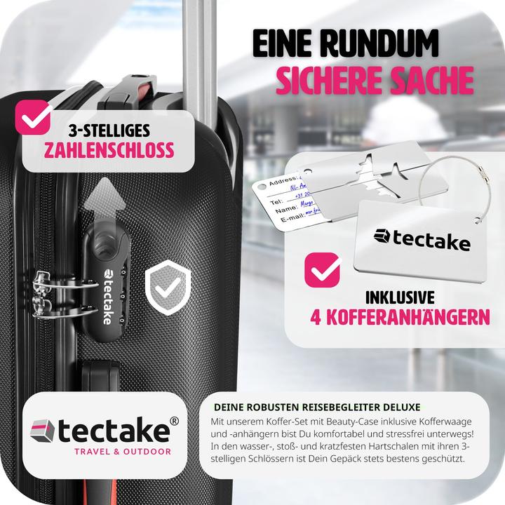 Immagine prodotto tectake Set di valigie rigide Cleo 4 pezzi con valigetta (95 l, L (90 - 115l))