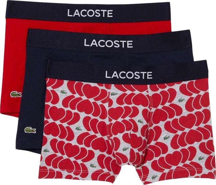 Lacoste Boxershorts Trunks mit Print 3er Pack (XL, 3er Pack)