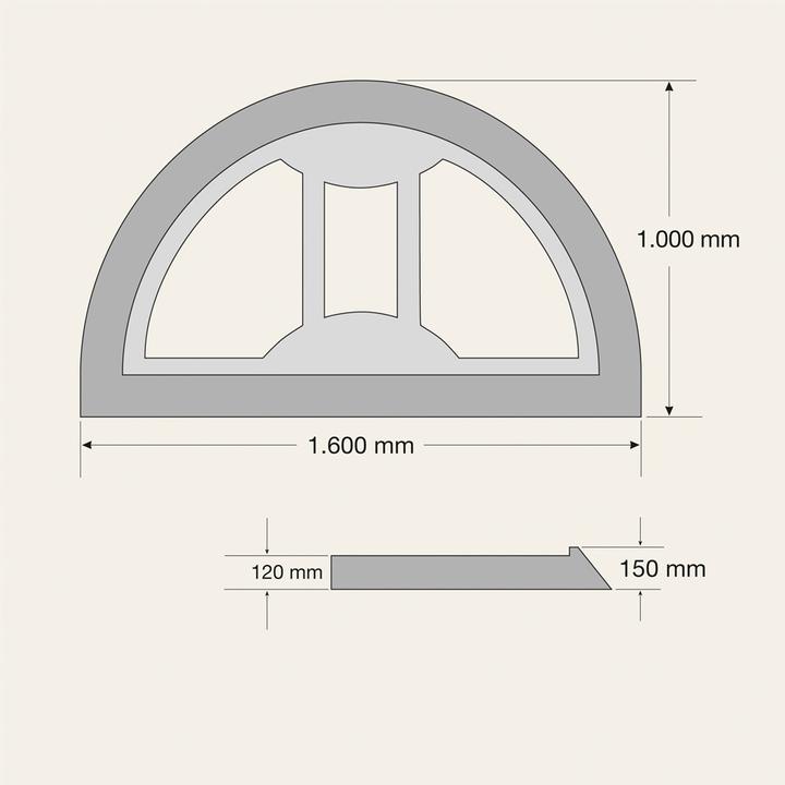 Actual product image Moravia MORION- Gamma traffic island 160 small outer ring 1600x1000x150 mm