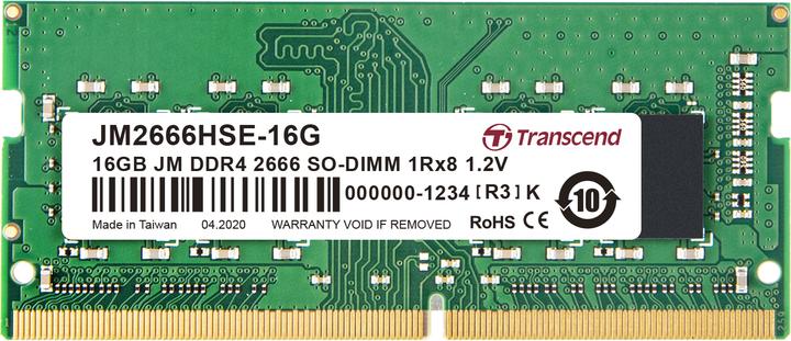 Transcend JetRAM DDR4 (1 x 16GB, 2666 MHz, DDR4-RAM, SO-DIMM)