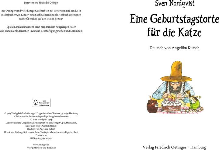 Produktbild Eine Geburtstagstorte für die Katze (Deutsch, Sven Nordqvist, 2010)