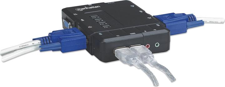 Actual product image Manhattan 4 port compact KVM switch