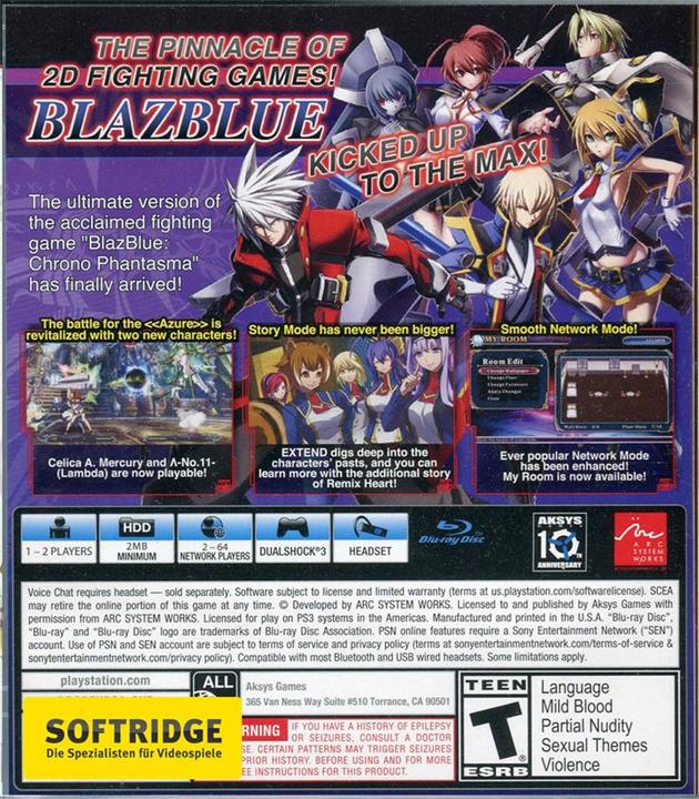 Image du produit Aksys Game Blazblue Chrono Phantasma Extend (PS3, PS4, PS vita, Xbox One S, EN)