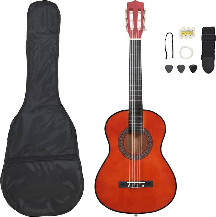 Produktbild VidaXL 8 Piece Classical Guitar Beginner Set (Akustik Gitarren Set, Nylon, Lindenholz, Hartplastik)
