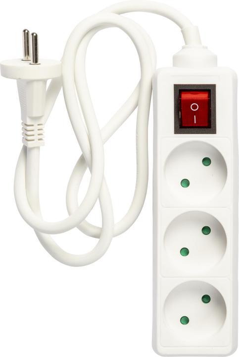 Produktbild Antalis Stecker 3-fach mit Kontakt (D) 1m Kabel weiss