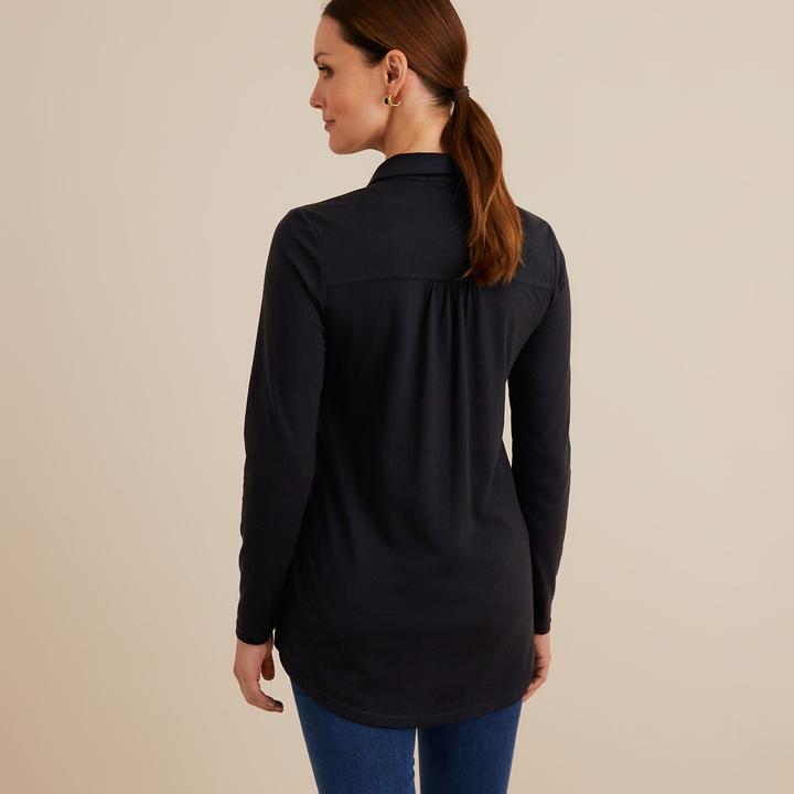 Actual product image Anne Weyburn Long-sleeved blouse shirt with polo collar (38)