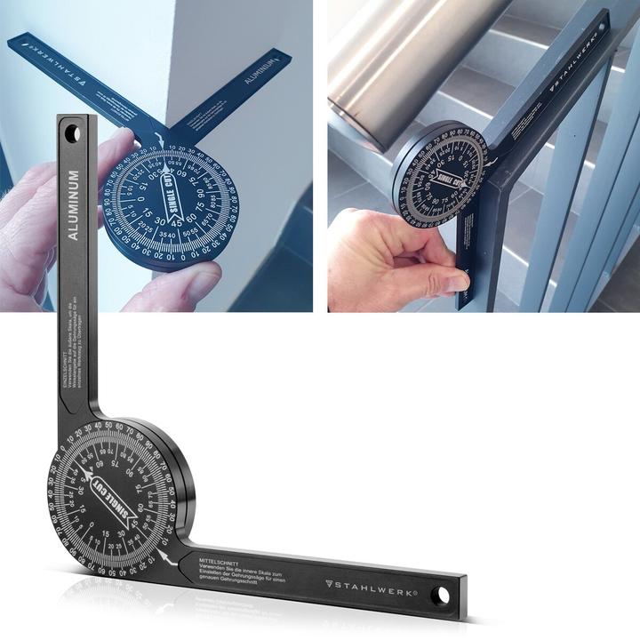Actual product image Stahlwerk Protractor 360° degree aluminium mitre protractor