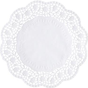 Actual product image Papstar Cake lace, round, diameter: 200 mm, white embossed lace paper, 40 gsm, FSC-certified