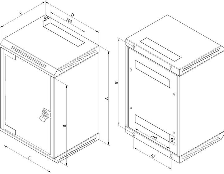 Actual product image Triton 10" wall cabinet one-piece 4HE300mm, glass door, black (4 RU, 10 inch rack)