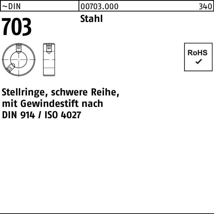 Produktbild Stellring DIN 703 m.Gewindestift 70 x 110 x 32 Stahl schwere Reihe