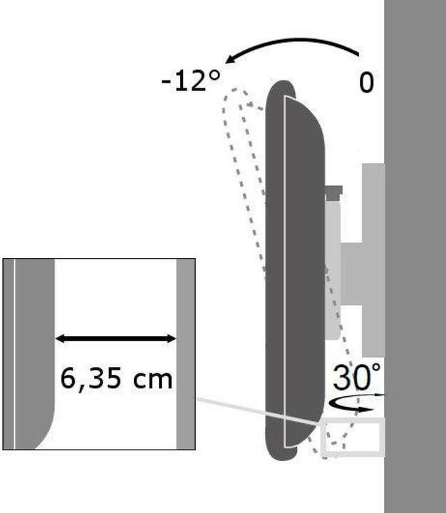 Actual product image Techly Tiltable Wall Bracket (Wall, 37", 25 kg)