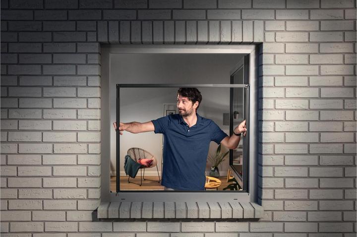 Immagine prodotto tesa Zanzariera FALT per finestre, telaio in alluminio regolabile in base alle dimensioni, pieghevole (140 x 140 cm)