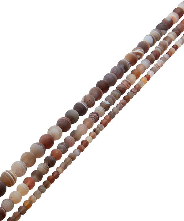 Leyda Botswana-Achat Strang grau-braun matt